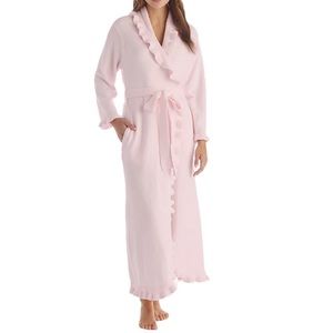 Softies Pink Chenille Ruffle Robe Small NEW